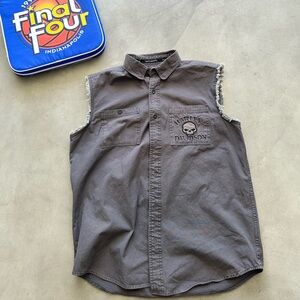 Harley Davidson cutoff button up shirt
